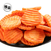 Saludables chips de zanahoria deshidratados secos rojos orgánicos secos